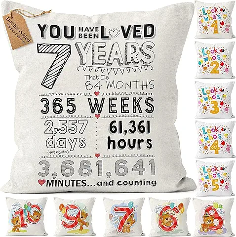 Kies® Regalo (Doble Cara) para Niños de 7 Años, Regalos de Cumpleaños para Niñas de 7 Años, Nieto, Séptimo Cumpleaños para Niños, Hijo, Hija, Séptimo Cumpleaños para Niñas, Ideas de Decoración de Kies® Regalo (Doble Cara) para Niños de 7 Años, Regalos de Cumpleaños para Niñas de 7 Años, Nieto, Séptimo Cumpleaños para Niños, Hijo, Hija, Séptimo Cumpleaños para Niñas, Ideas de Decoración de