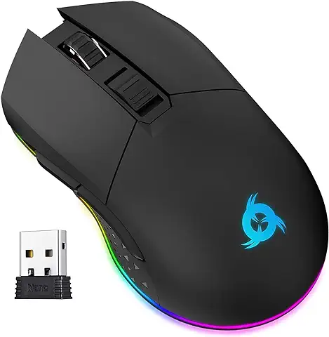 KLIM Blaze - Ratón Inalámbrico Gaming Recargable RGB - Sensor de Alta Precisión con Batería Recargable de Larga Duración - Ajustable Hasta 10000 dpi - Modo Inalámbrico y con Cable (Negro) KLIM Blaze - Ratón Inalámbrico Gaming Recargable RGB - Sensor de Alta Precisión con Batería Recargable de Larga Duración - Ajustable Hasta 10000 dpi - Modo Inalámbrico y con Cable (Negro)