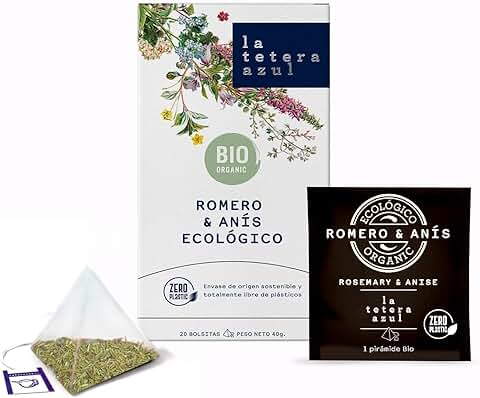 LA TETERA AZUL Infusión Ecológica De Anís Y Romero. Infusión Orgánica En Pirámides. Anís & Romero. 20 Pirámides. LA TETERA AZUL Infusión Ecológica De Anís Y Romero. Infusión Orgánica En Pirámides. Anís & Romero. 20 Pirámides.