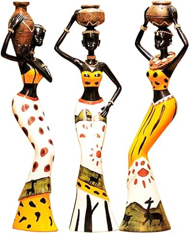 Las Mujeres Africanas Figura de Arte Estatuas de Las Niñas Tribal de la Señora Estatua Decoración de Arte Coleccionable Pieza de Arte Vintage Regalo Artesanía Muñeca Soporte - 3pcs Amarillo Las Mujeres Africanas Figura de Arte Estatuas de Las Niñas Tribal de la Señora Estatua Decoración de Arte Coleccionable Pieza de Arte Vintage Regalo Artesanía Muñeca Soporte - 3pcs Amarillo