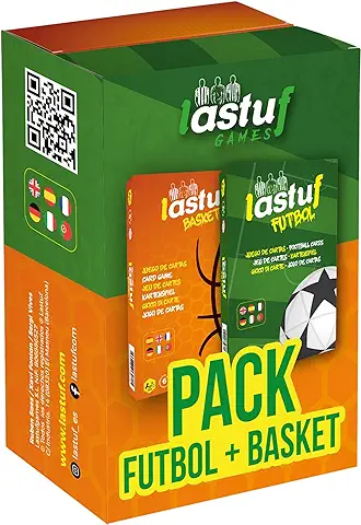 LASTUF Futbol + Basket - Pack de 2 Juegos de Cartas - Juego de Futbol y Basket Niño Niña - Familiar De Mesa - Regalo 6 7 8 9 10 Años  