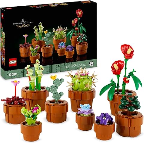 LEGO 10329 Icons Plantas Diminutas, Colección Botánica con 9 Flores Artificiales para Construir en Maceta de Terracota, Decoración del Hogar, Regalo de Cumpleaños para Mujer, Hombre, Esposa o Esposo LEGO 10329 Icons Plantas Diminutas, Colección Botánica con 9 Flores Artificiales para Construir en Maceta de Terracota, Decoración del Hogar, Regalo de Cumpleaños para Mujer, Hombre, Esposa o Esposo