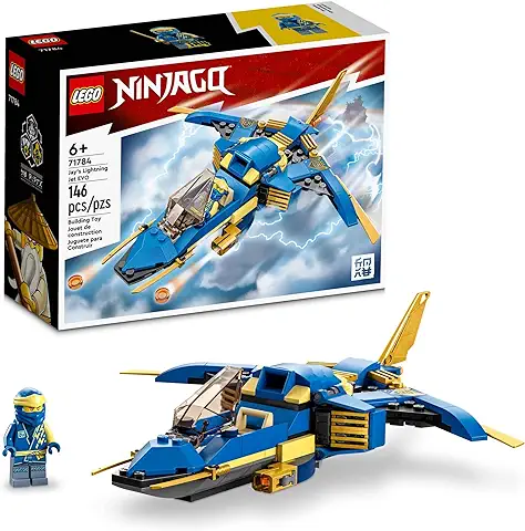 LEGO NINJAGO Jay's Lightning Jet EVO 71784, Avión de Juguete Actualizable, Juego de Construcción de Avión Ninja, idea de Regalo de Cumpleaños Coleccionable para Nietos, Niños y Niñas a Partir de 7 LEGO NINJAGO Jay's Lightning Jet EVO 71784, Avión de Juguete Actualizable, Juego de Construcción de Avión Ninja, idea de Regalo de Cumpleaños Coleccionable para Nietos, Niños y Niñas a Partir de 7