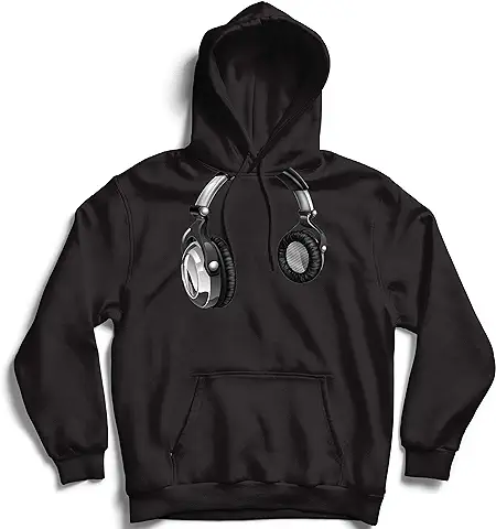 Lepni.me Sudadera con Capucha Regalo de DJ para los Amantes de la Música Música Retro, Electrónica, Auriculares Imprimir  