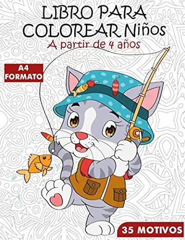 LIBRO PARA COLOREAR Niños A Partir De 4 Años: 35 Hermosos Motivos en Formato de Bloque A4, Perfectos para Jardín de Infantes o Preescolar (Creative Chaos)  