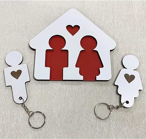 Llaveros Parejas | Organizador de Llaves para Pareja | Cuadro de Madera con 2 Llaveros | Guarda Llaves para Hogar | Regalo Original Ideal de San Valentín para Parejas | Regalo para él y ella Llaveros Parejas | Organizador de Llaves para Pareja | Cuadro de Madera con 2 Llaveros | Guarda Llaves para Hogar | Regalo Original Ideal de San Valentín para Parejas | Regalo para él y ella