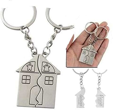 Llaveros Personalizados - Dos Llaveros Casas Parejas Compañeros Piso - Originales Grabados con Tus Nombres - Regalo Ideal Llaveros Para Parejas Primera Nueva Casa Pisos Llaveros Personalizados - Dos Llaveros Casas Parejas Compañeros Piso - Originales Grabados con Tus Nombres - Regalo Ideal Llaveros Para Parejas Primera Nueva Casa Pisos