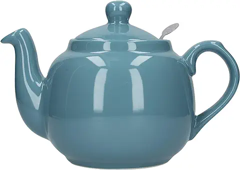 London Pottery Farmhouse - Tetera de Cerámica con Infusor para té en Hojas Sueltas, Color Aqua, 4 Tazas (1,2 l)  