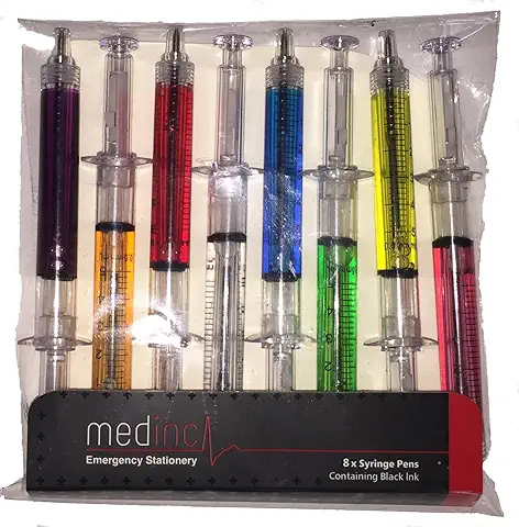 Lote de 8 Bolígrafos en 8 Colores Diferentes, para Médicos, Enfermeros  