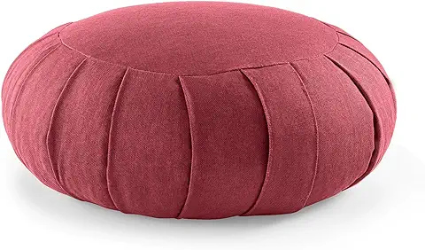 Lotuscrafts Cojin Zafu Meditación Yoga Zen - Altura 15 cm - Relleno de Espelta - Cubierta en Algodon - Cojin Yoga Zafu - Cojin Suelo Redondo - Meditation Cushion - Certificado GOTS  