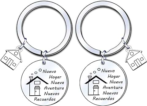 LUODAN 2 Piezas Llavero Nuevo Hogar Nueva Aventura Nuevos Recuerdos, Primer Regalo de Casa, Regalo de Inauguración de la casa para Mujer Marido, Regalos de Calefacción para Parejas LUODAN 2 Piezas Llavero Nuevo Hogar Nueva Aventura Nuevos Recuerdos, Primer Regalo de Casa, Regalo de Inauguración de la casa para Mujer Marido, Regalos de Calefacción para Parejas