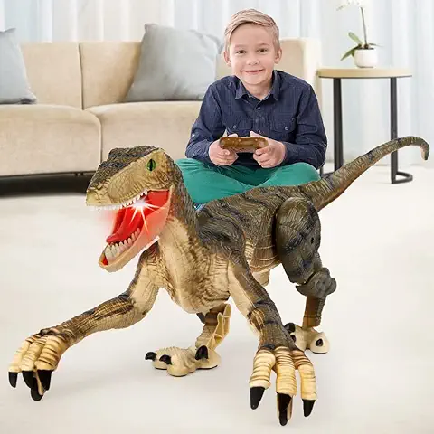 Mando a Distancia Juguetes de Dinosaurios,Electrónico con luz LED y Sonidos de Simulación Realistas, 2.4Ghz Juguetes Robot,Los Mejores Regalos para Niños  