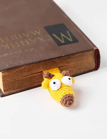 Marcapáginas para Niños, Marcadores de Libros de Animales,Marcapáginas de Ganchillo, Marcapáginas Personalizados, para Amantes de Los Libros,Profesores, Estudiantes,Regalos Exquisitos,Niños(jirafa)  