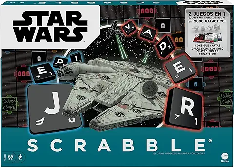 Mattel Games Scrabble Star Wars, Juego de mesa para Niños y Niñas de +10 Años, Incluye Cartas (Mattel HDX15)  