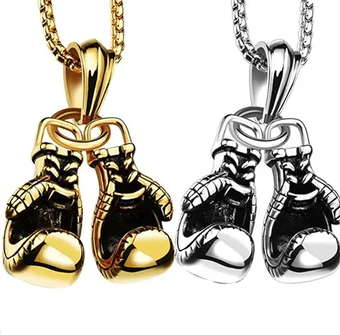 Meet-shop Collar de Guantes de Boxeo,Hombre Guantes de Boxeo 2PCS Collar de Acero Inoxidable Colgante Collares con Cadena(Oro, Plata) Meet-shop Collar de Guantes de Boxeo,Hombre Guantes de Boxeo 2PCS Collar de Acero Inoxidable Colgante Collares con Cadena(Oro, Plata)