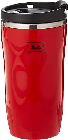 Melitta Térmica 250ml Taza Isotérmica de 250 ml, Base Antideslizante, Antigoteo, Totalmente Hermético, Rojo, 0.25 Litros, Plástico  