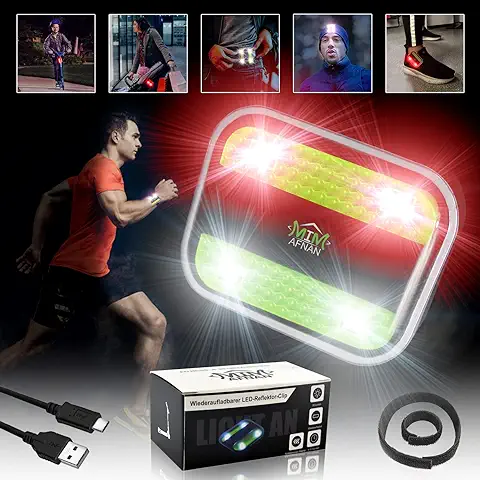 MIM AFNAN Clip LED con Batería Recargable para Actividades al aire Libre de toda la Familia luz de Correr luz de Bolsillo luz Deportiva  