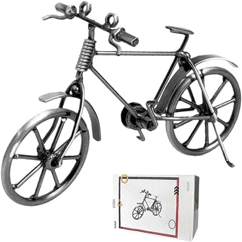 Modelo de Bicicleta Decoración Arte Bicicleta Regalo Metal Vintage para Ciclistas Escritorio para el Hogar Adornos de Cumpleaños Hechos a Mano para Niños y Niñas Aficionados, Plateado Modelo de Bicicleta Decoración Arte Bicicleta Regalo Metal Vintage para Ciclistas Escritorio para el Hogar Adornos de Cumpleaños Hechos a Mano para Niños y Niñas Aficionados, Plateado