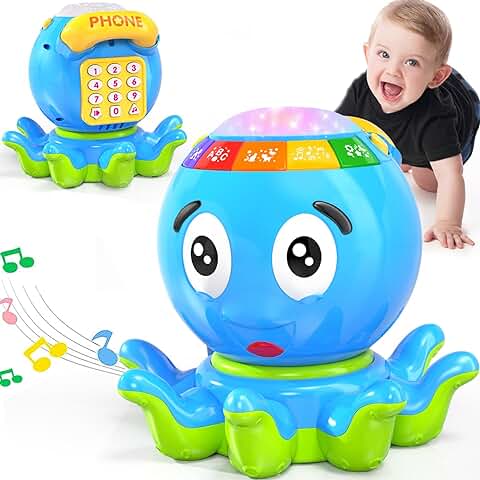 MOONTOY Pulpo Interactivo Juguetes Bebes 6-12 Meses Musical Juguete Bebe 1 Año Juguetes Niños Educativos con Luces Y Sonidos, Regalos Originales para Bebes 7 8 9 10 11 12 18 Meses 1 2 Año Niña Niño  