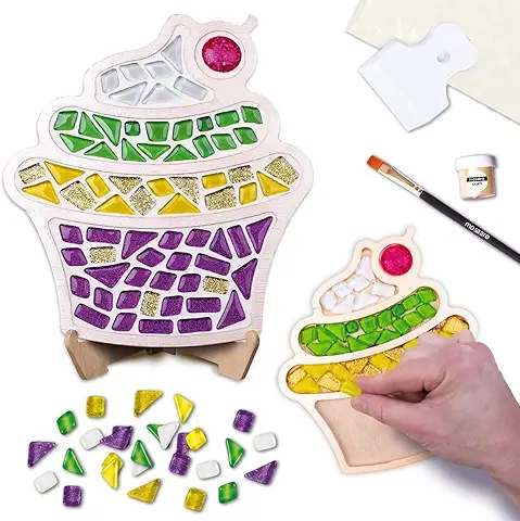 Mosaaro Kit de Azulejos de Mosaico de Vidrio para Tartas – Arte Exclusivo DIY GlassCraft para Adultos y Adolescentes – Regalo Creativo para los Amantes de las Manualidades – Mosaicos Decoración del  