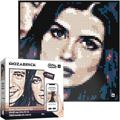 MOZABRICK Color S - Bloque de Sujeción Mosaico Foto, Regalo Personalizado, Kit de Construcción, Kit de Construcción, Pixel Art  