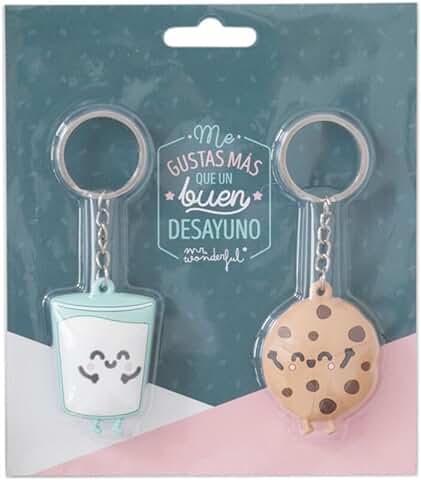Mr. Wonderful Set de 2 Llaveros Mr.Wonderful Galleta y Vaso Parejasque Son ¡la Leche, Caucho, Multicolor, 5 X 5 X 1 Cm Mr. Wonderful Set de 2 Llaveros Mr.Wonderful Galleta y Vaso Parejasque Son ¡la Leche, Caucho, Multicolor, 5 X 5 X 1 Cm