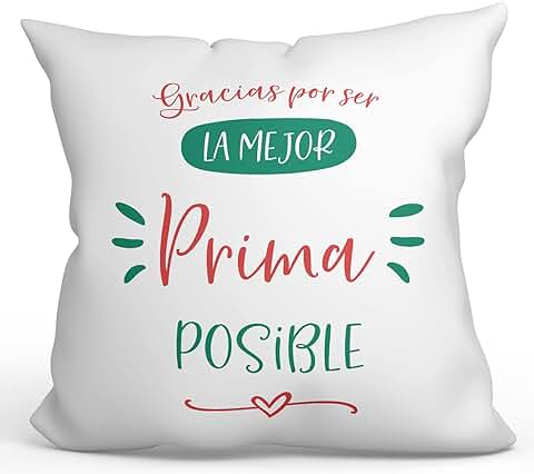 MUGFFINS Cojín 40x40 cm para Prima - En Español - Gracias Mejor Familia - Regalo Original y Divertido MUGFFINS Cojín 40x40 cm para Prima - En Español - Gracias Mejor Familia - Regalo Original y Divertido