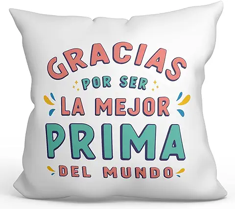 MUGFFINS Cojín 40x40 cm para Prima Relleno Incluído - En Español - Gracias por ser Original y Divertido MUGFFINS Cojín 40x40 cm para Prima Relleno Incluído - En Español - Gracias por ser Original y Divertido