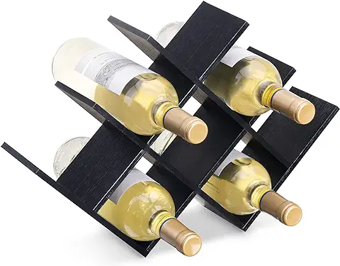 Navaris Botellero de Vino de Diseño - Soporte de Bambú Apilable para 8X Botella - Estantería para Almacenar Bodega de Vinos - 43.5 x 10 x 29.5 CM  