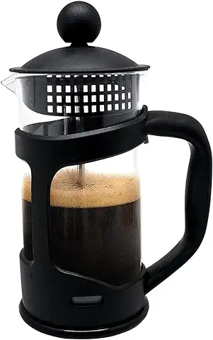 Nerthus FIH 319 Cafetera Francesa de Émbolo, PP/Vidrio de Borosilicato/SS, Negro, 350 ml  