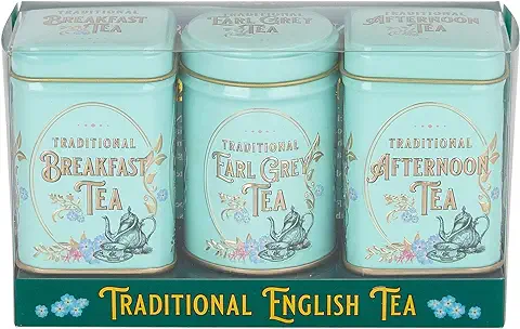 New English Teas Victoriano Vintage Mini Set De Regalo 3x: Latas De Té Con Surtido De Té A Granel, Té, 70 Gramo  