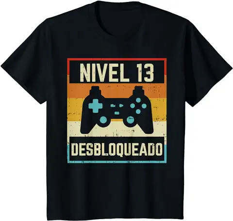 Nivel 13 Anos Desbloqueado Humor Cumpleanos 13 Gamer Regalo Camiseta  