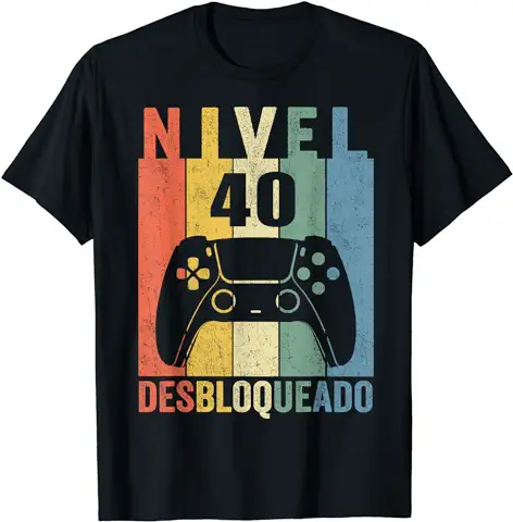 Nivel 40 Desbloqueado Gamer 40 Años 1981 Divertido Hombre Camiseta Nivel 40 Desbloqueado Gamer 40 Años 1981 Divertido Hombre Camiseta