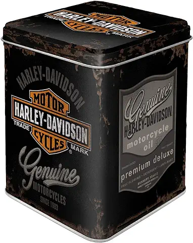 Nostalgic-Art Caja Retro Harley-Davidson – Idea de Regalo para Amante a Moto, para Guardar té a Granel y en Bolsitas, Diseño Vintage, 100 g  