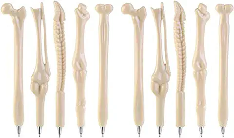 Novelty Bone Forma Bolígrafo Bolígrafos, 10 Piezas Hueso Diseño Ballpiont Bolígrafos, Para Médicos Enfermeras Médicos Regalo Escuela Oficina Papelería, Tinta azul + Tinta Negra  