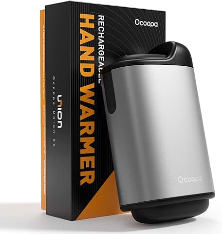 OCOOPA Calentador de Manos Recargable Batería Desmontable, 10000mAh Calienta Manos Eléctrico Portátil, 4 Niveles Ajustable, Hasta 15 Horas de Calefactor, Unión 5s  