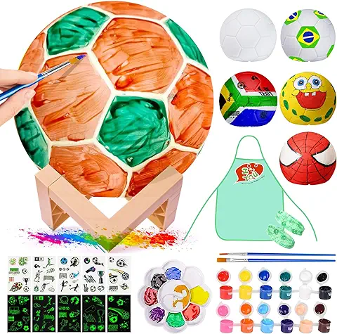 ONLYFUN Kit de Lámpara de Fútbol - Set Creativo para Armar una luz Nocturna de Fútbol, Ideal como Regalo para Niños y Adolescentes Amantes del Fútbol y la Copa del Mundo  