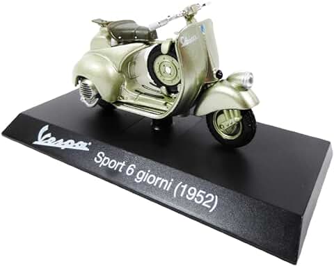 OPO 10 - Colección Scooter en Miniatura 1/18 Compatible con Piaggio Vespa Sport 6 Giorni Verde - 1952 - Ves0016  