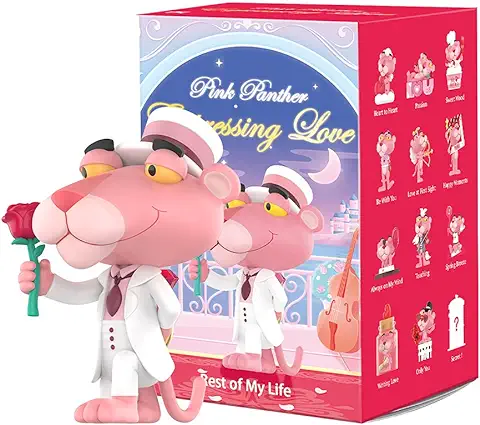 POP MART Pink Panther Love Series-1PC Figura Aleatoria Figura de Acción Popular Figura Coleccionable y Adorable Juguete Artístico Regalo Creativo  