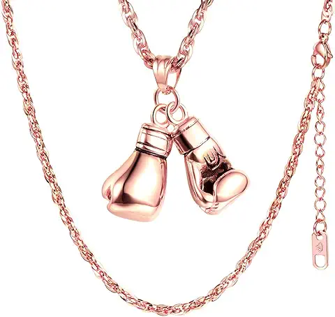 PROSTEEL Collar de Guantes de Boxeo Personalizable, Acero Inoxidable/Chapado en Oro 18K/Oro Rosado/Metal Negro con Caja de Regalo PROSTEEL Collar de Guantes de Boxeo Personalizable, Acero Inoxidable/Chapado en Oro 18K/Oro Rosado/Metal Negro con Caja de Regalo