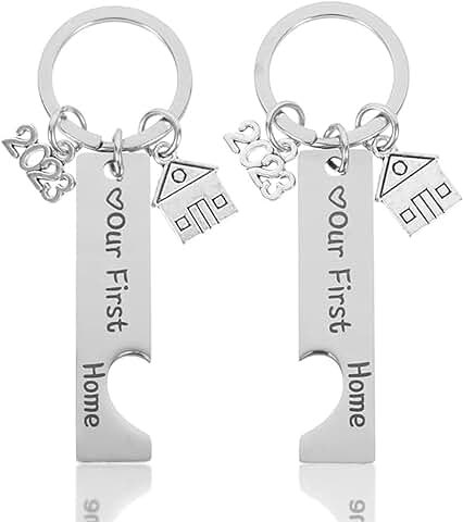 PSOWQ Llavero de Acero Inoxidable para casa Llavero Nuevo para Hogar, Llavero de Pareja, Nuestro Primer Hogar 2023, Nuevo Hogar, Regalos de Inauguración de la Casa, Regalos Cálidos para Parejas PSOWQ Llavero de Acero Inoxidable para casa Llavero Nuevo para Hogar, Llavero de Pareja, Nuestro Primer Hogar 2023, Nuevo Hogar, Regalos de Inauguración de la Casa, Regalos Cálidos para Parejas