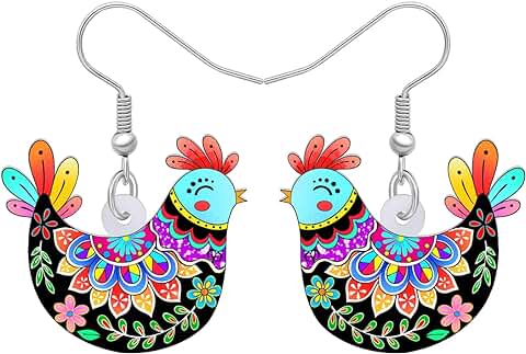 RAIDIN Aretes de Acrílico Lindos de Gallina y Gallina de Animales de Granja para Mujeres y Niñas, Hipoalergénicos, Aretes de Gancho Colgantes, Regalos de Joyería para Amantes de los Pollos, RAIDIN Aretes de Acrílico Lindos de Gallina y Gallina de Animales de Granja para Mujeres y Niñas, Hipoalergénicos, Aretes de Gancho Colgantes, Regalos de Joyería para Amantes de los Pollos,