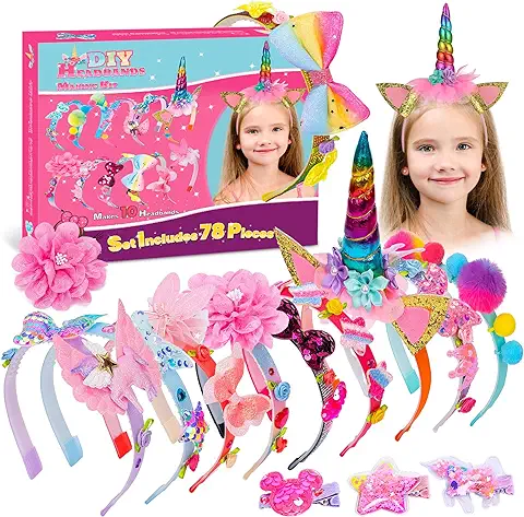 Regalos para Niñas de 5 6 7 8 9 10 Años, Kit de Manualidades de Accesorios para Cabello Juguetes para Niñas de 5 a 12 Años Artes y Manualidades para Niños Diadema de Unicornio Presente para Niña Regalos para Niñas de 5 6 7 8 9 10 Años, Kit de Manualidades de Accesorios para Cabello Juguetes para Niñas de 5 a 12 Años Artes y Manualidades para Niños Diadema de Unicornio Presente para Niña