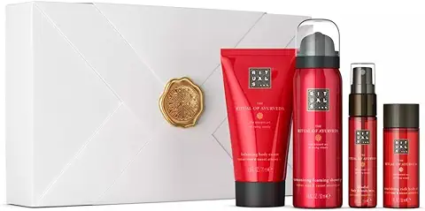 RITUALS Cofre Regalo The Ritual of Ayurveda, S - Set de Baño con 4 Productos para el Cuidado de la piel con rosa India y Aceite de Almendras - Propiedades Equilibrantes  