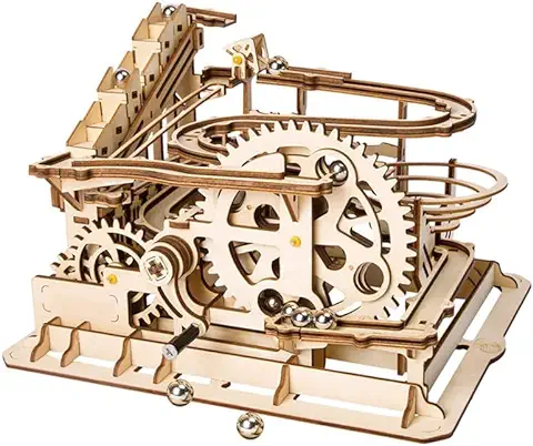 ROKR Puzzle 3D Madera Maquetas para Montar Modelo Mecánico Kit de Construcción con Bolas para Adolescentes y Adultos (Waterwheel Coaster)  