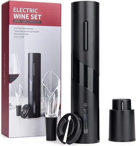 Sacacorchos Eléctrico Portátil，Mafiti MD700 Abridor Eléctrico de Botellas de Vino，Ideal para Reuniones Familiares, Bares y Regalos (1 Pack)  