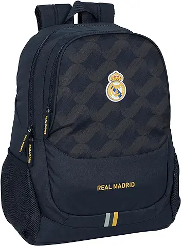 Safta REAL MADRID 2ª EQUIPACIÓN 23/24 - Mochila Escolar Infantil, Ideal para Niños de Diferentes Edades, Cómoda y Versátil, Calidad y Resistencia, 32x16x44 cm, Color Azul Marino  