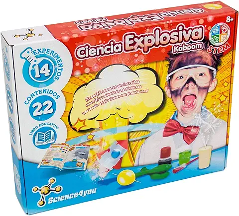 Science4you - Ciencia Explosiva Kaboom para Niños +8 Años - Kit Cientifico con 12 Experimentos de Ciencia y 22 Contenidos- Juguete Educativo y Regalo para Niños 8+ Años Science4you - Ciencia Explosiva Kaboom para Niños +8 Años - Kit Cientifico con 12 Experimentos de Ciencia y 22 Contenidos- Juguete Educativo y Regalo para Niños 8+ Años