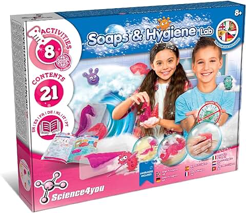Science4you - Fabrica de Jabones para Niños +8 Años - Kit Científico para Hacer Jabones Perfumados Artesanales - Laboratorio de Ciencia con Experimentos y Manualidades para Niños y Niñas 8-12 Años Science4you - Fabrica de Jabones para Niños +8 Años - Kit Científico para Hacer Jabones Perfumados Artesanales - Laboratorio de Ciencia con Experimentos y Manualidades para Niños y Niñas 8-12 Años