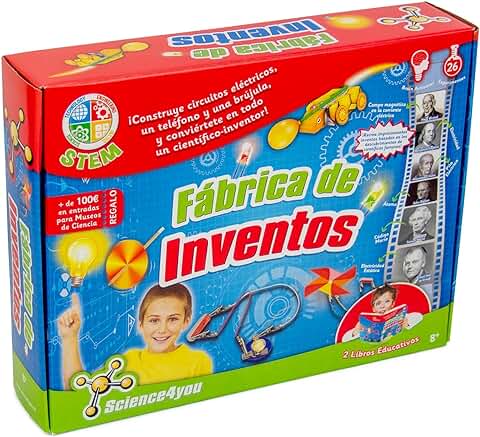 Science4you - Fábrica de Inventos, Juguete Educativo y Científico para Niños 8+ Años, Juego de Ciencia para Niños y Niñas - Regalo Original Science4you - Fábrica de Inventos, Juguete Educativo y Científico para Niños 8+ Años, Juego de Ciencia para Niños y Niñas - Regalo Original